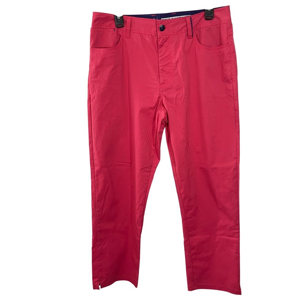 Johnnie-O Prep Performance Malibu Red Golf Chino Pants Men 34x28.5 Women 33x28.5